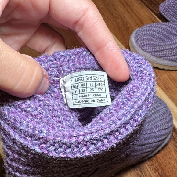 Ugg Cozy Purple Knit Kids Boots 11 - Picture 8 of 9